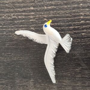 Vintage Gerry's Seagull Brooch Pin White Enamel Bird